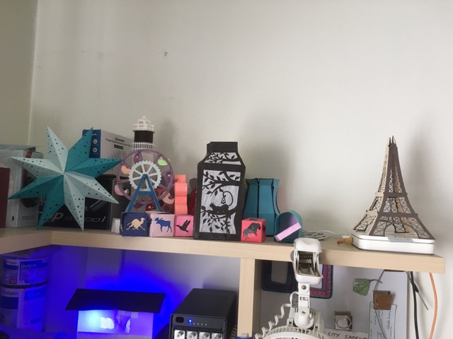 Notice Router underneath paper Eiffel Tower.